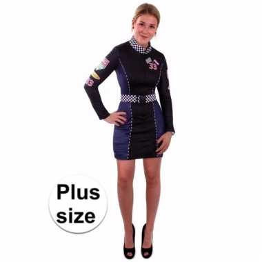 Formule 1 racejurkje zwart/blauw plus size