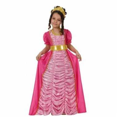 Lange roze prinsessen jurk voor kinderen
