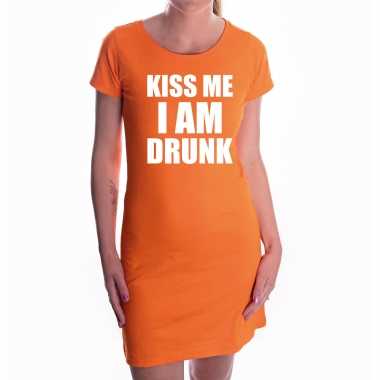 Oranje kiss me i am drunk dress - koningsdag jurkje voor dames