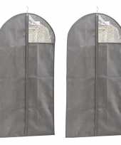2x grijze beschermhoezen voor kleding kleren 60 x 120 cm