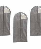 3x grijze beschermhoezen voor kleding kleren 60 x 120 cm