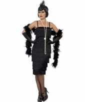 Flapper twenties verkleedkleding zwart voor dames