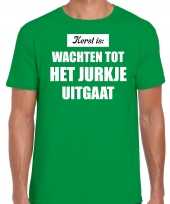 Groen kerstshirt kerstkleding kerst is wachten tot het jurkje uitgaat voor heren