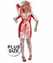 Grote maten halloween zombie zuster jurk dames