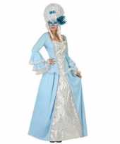 Lichtblauw witte hofdame verkleed jurk voor dames