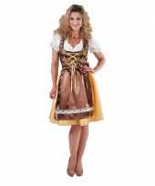 Luxe gouden dirndl jurkje met edelweiss knopen