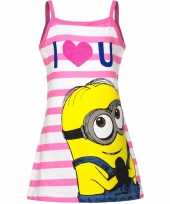 Minions kinderjurk wit roze