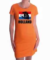 Oranje fan jurkje kleding holland met leeuw en vlag ek wk voor dames