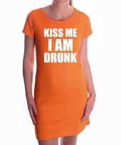 Oranje kiss me i am drunk dress koningsdag jurkje voor dames