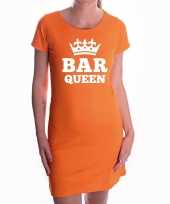 Oranje koningsdag jurkje bar queen met kroon voor dames