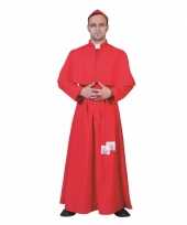 Rood kardinaal kostuum inclusief hoedje