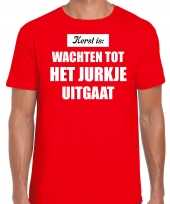 Rood kerstshirt kerstkleding kerst is wachten tot het jurkje uitgaat voor heren