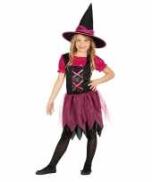 Zwart roze heksen jurk voor meisjes