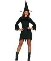 Zwarte heksen halloween jurk voor dames